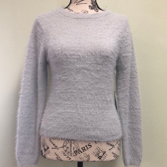 O and O Clothing Baby Blue Fuzzy Sweater - Picture 1 of 4